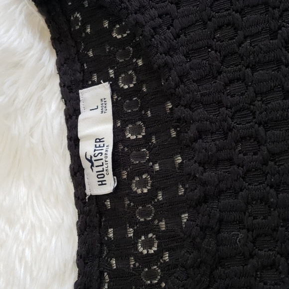 Hollister Sheer black t shirt size L - Picture 2 of 4
